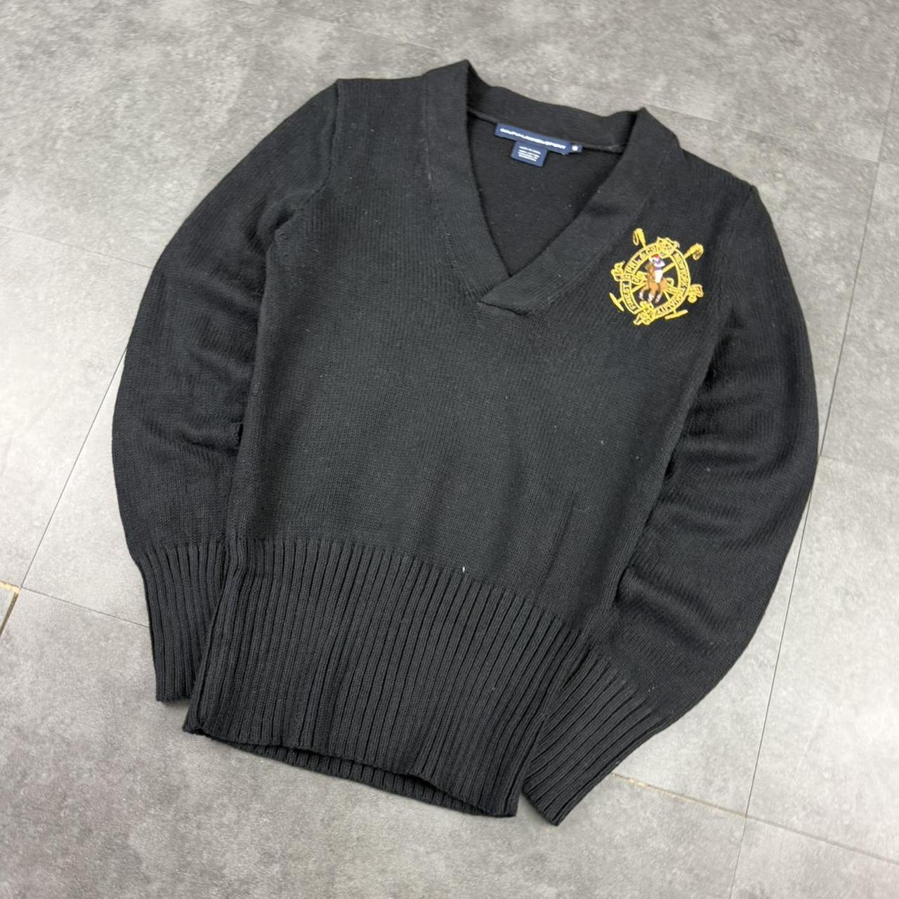 Polo Ralph Lauren 90s chunky knit big crest v-neck jumper