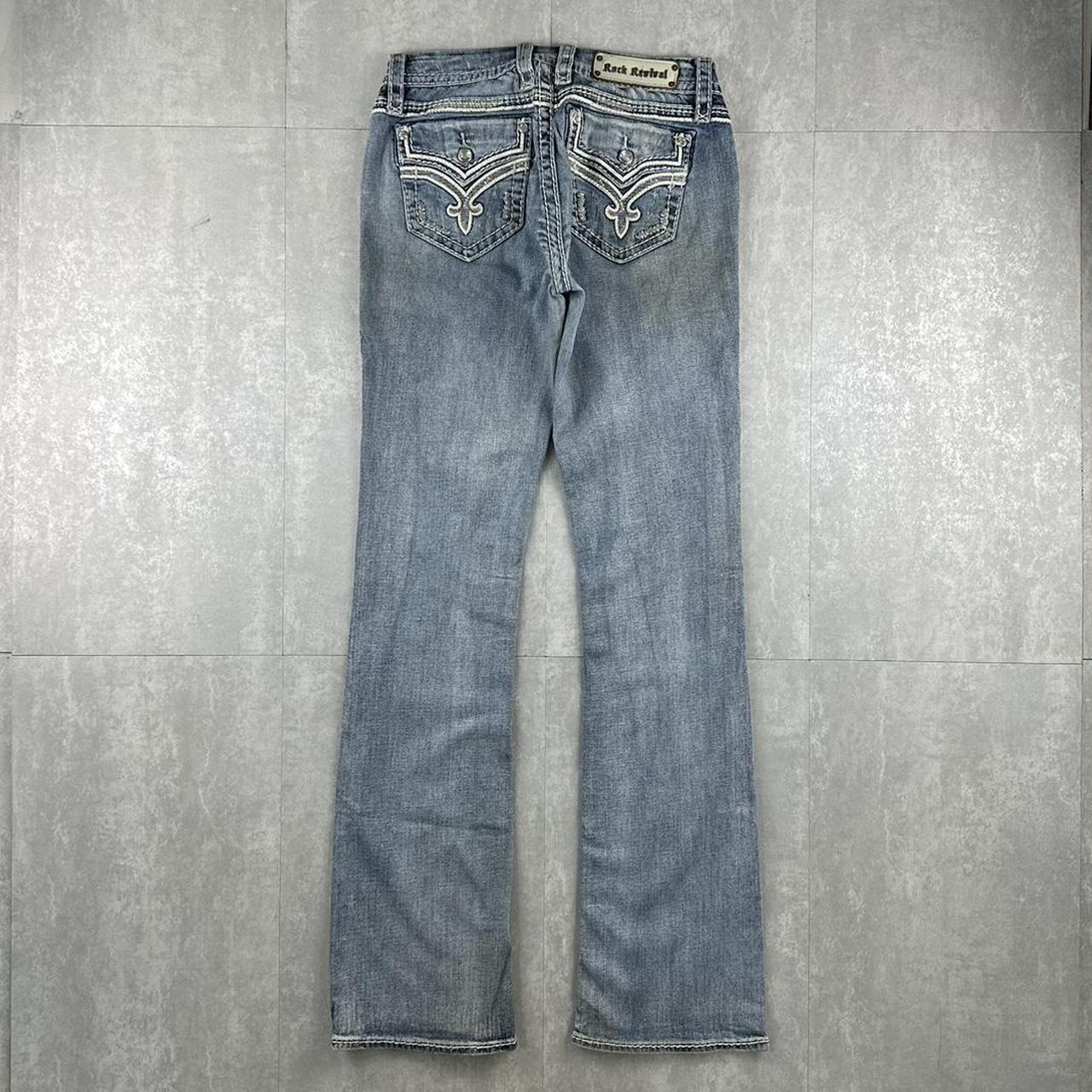 Rock revival 2000s flare fit y2k denim jeans