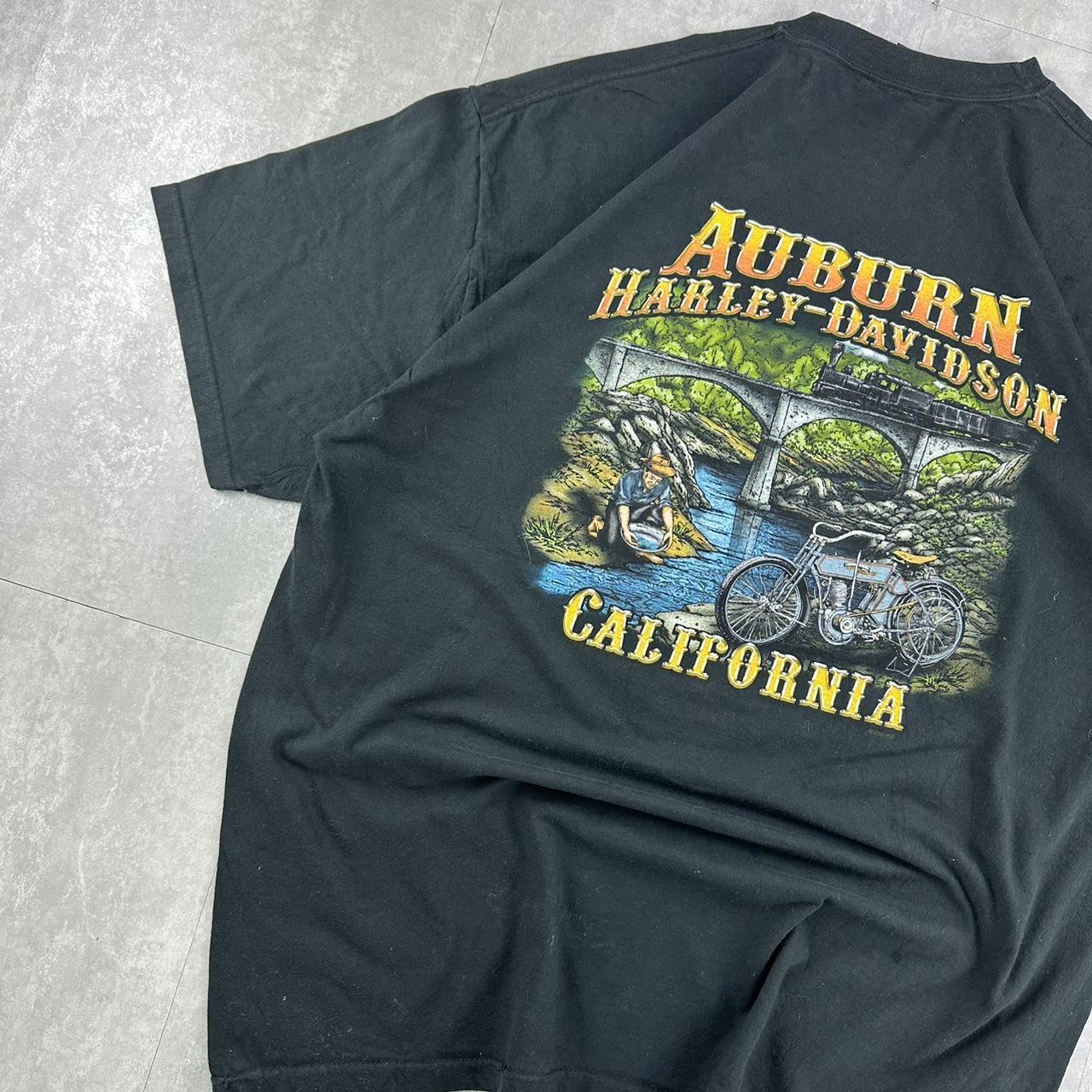 Harley Davidson Auburn California 2000s biker spellout T shirt