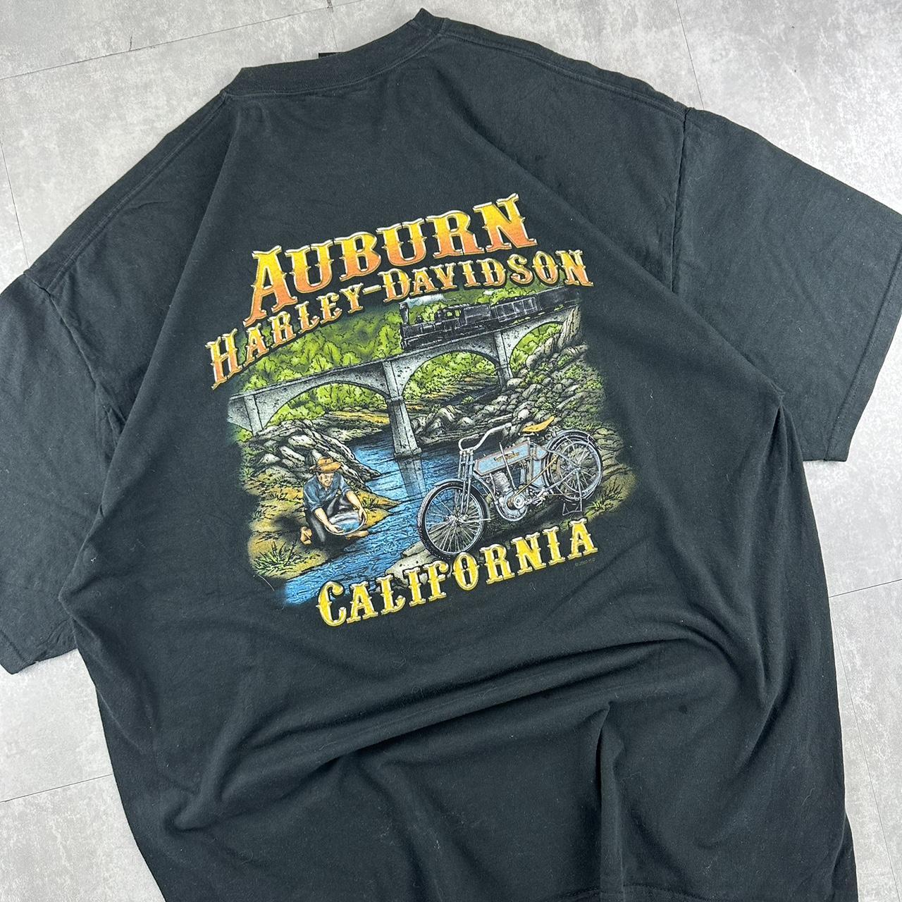 Harley Davidson Auburn California 2000s biker spellout T shirt