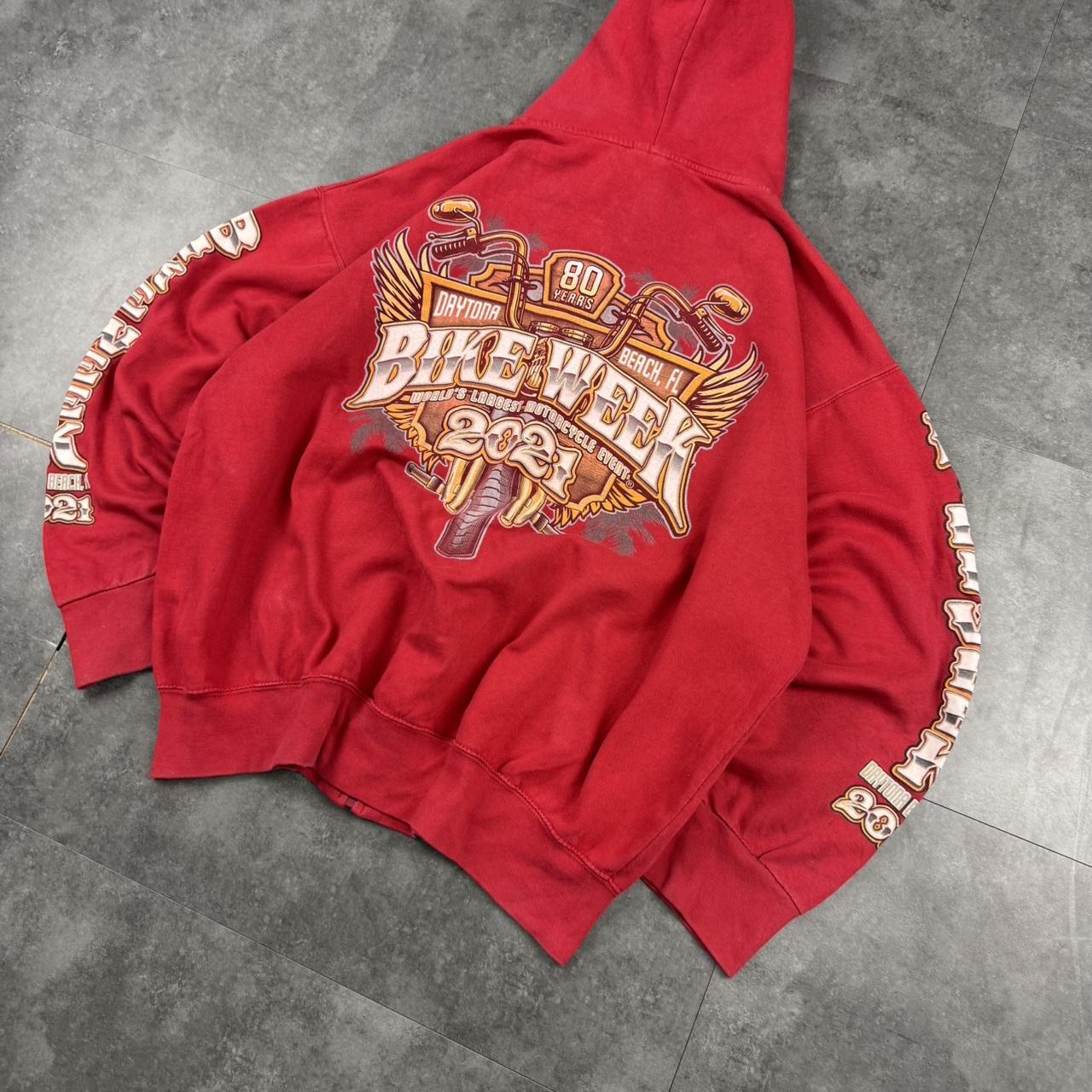 Daytona Bike Weeks 2000s biker choppers chunky big boxy zip hoodie