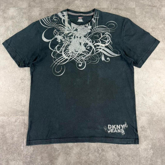 DKNY sports 2000s grunge print graphic logo T shirt
