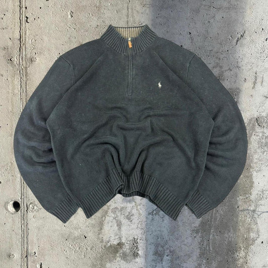 Polo Ralph Lauren 90s chunky knit pullover 1/4 quarter zip jumper