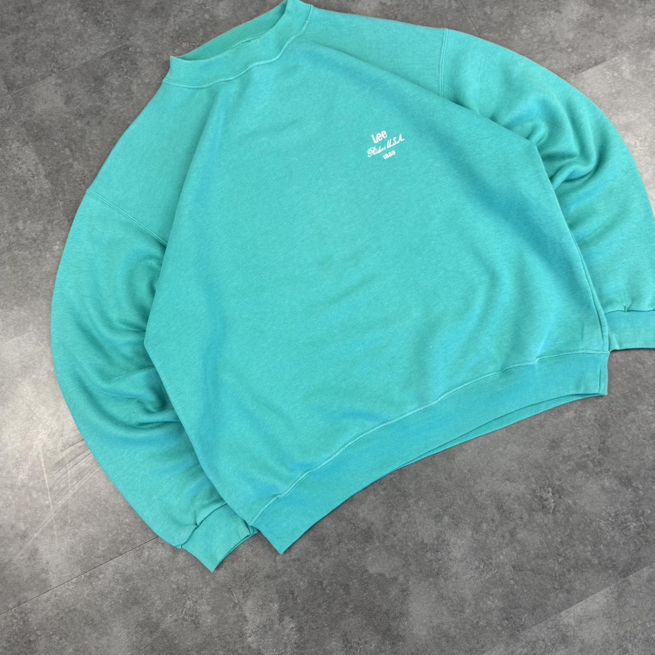 Vintage 2000s Lee Rider Turquoise Embroidered spellout Sweatshirt