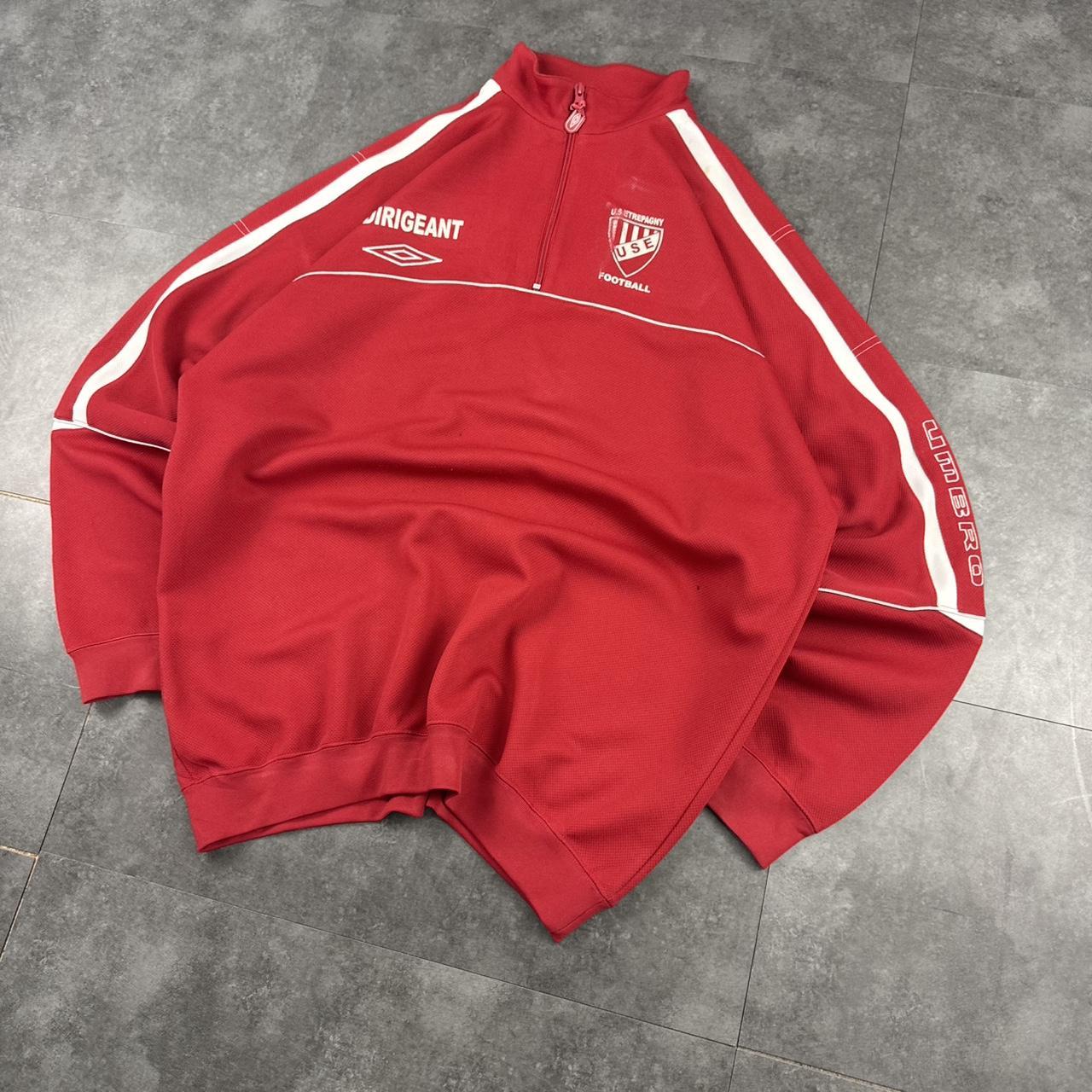 Vintage Umbro 90s football British sportwear embroidered quarter zip fleece