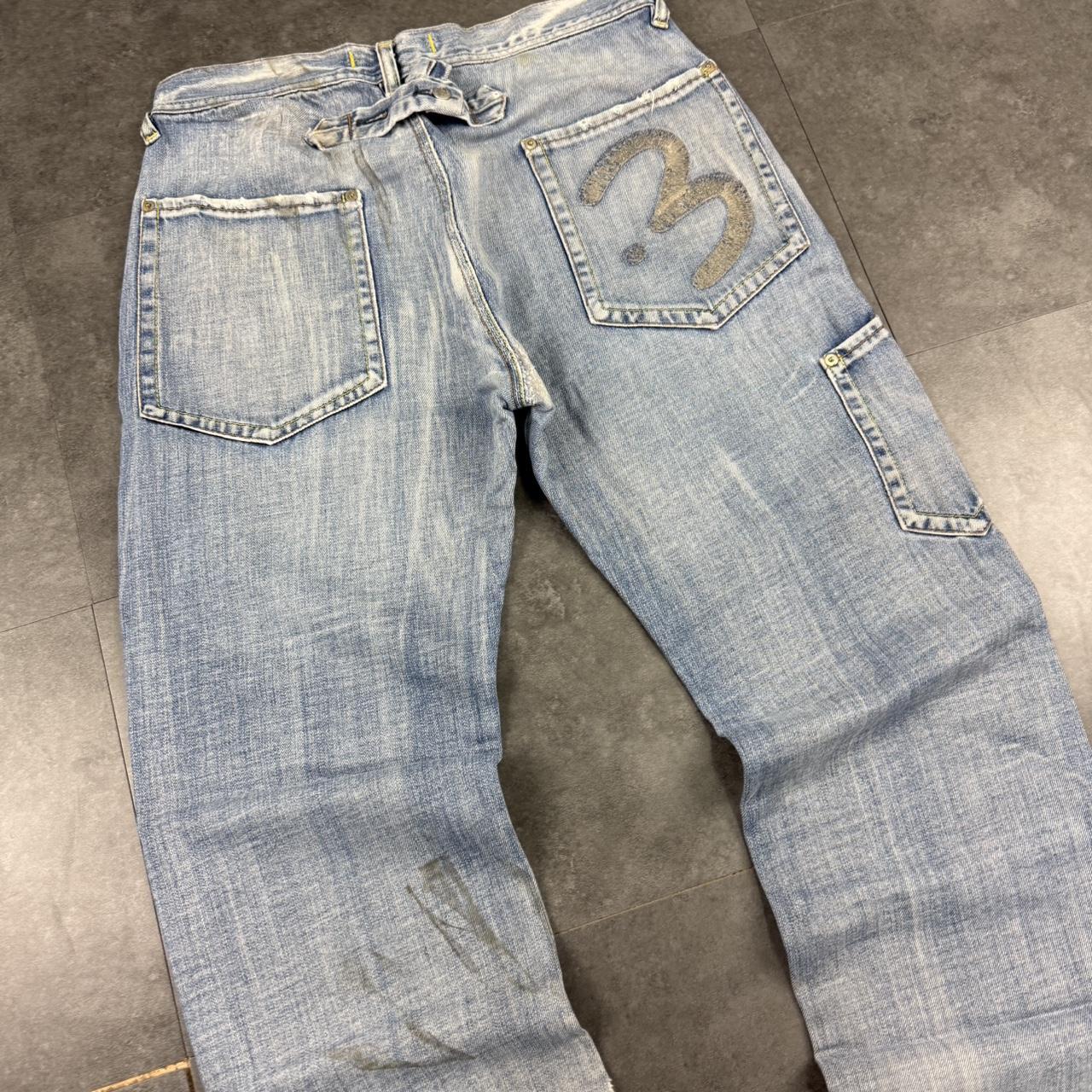Y2K 2000s HipHop grunge Japanese distressed embroidery jeans