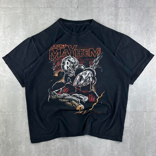 Rockstar Mayhem 2000s grunge spellout T shirt