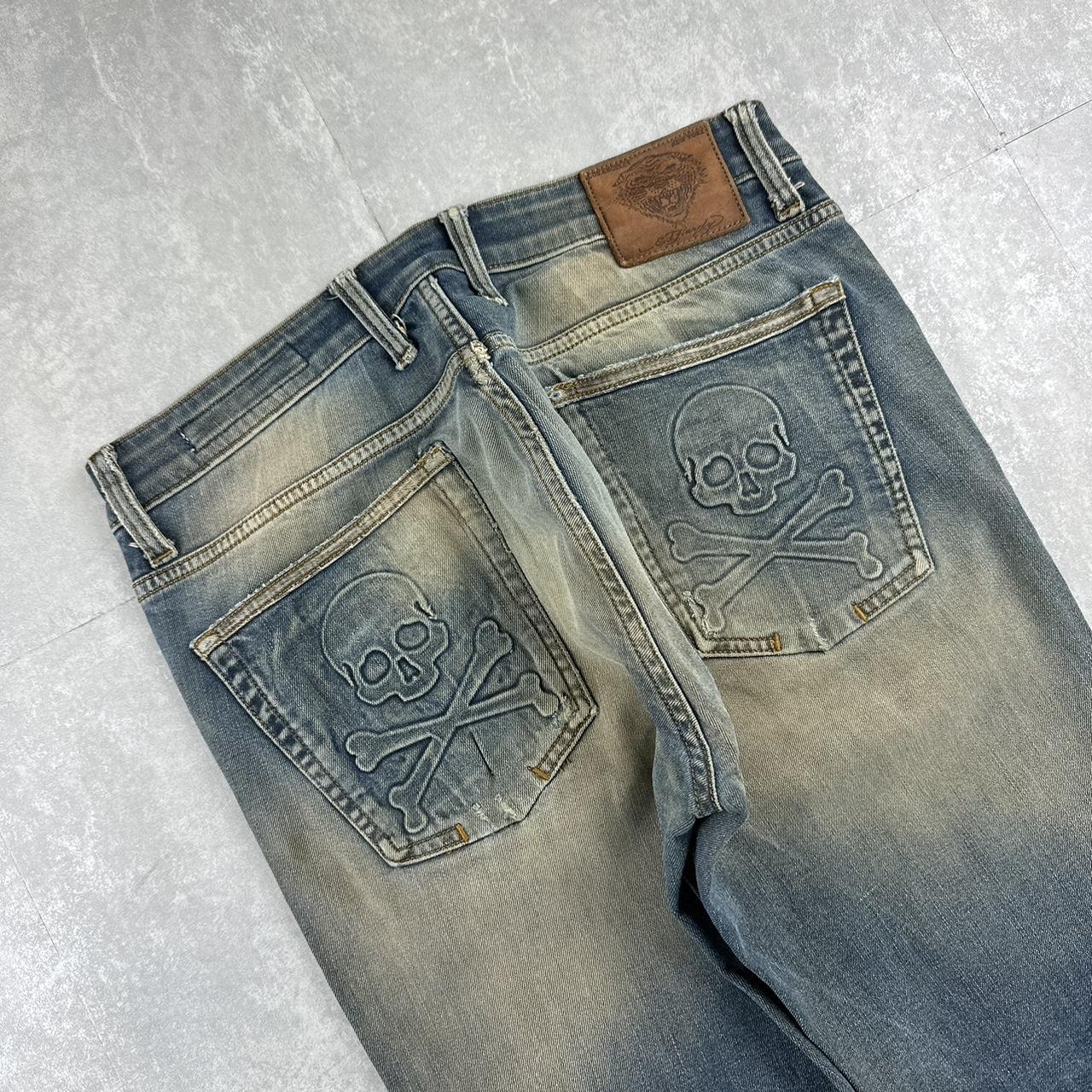 Ed hardy skull denim 2000s skate jeans