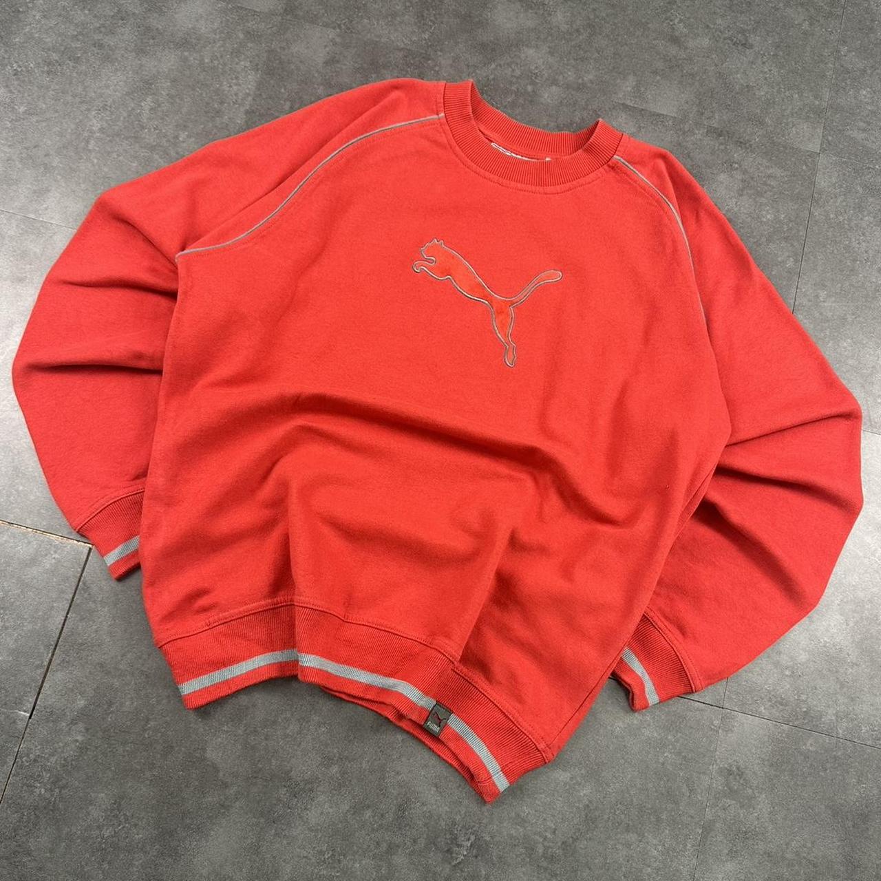 Puma 2000s vintage sportwear big Logo classic embroidered big logo sweatshirt