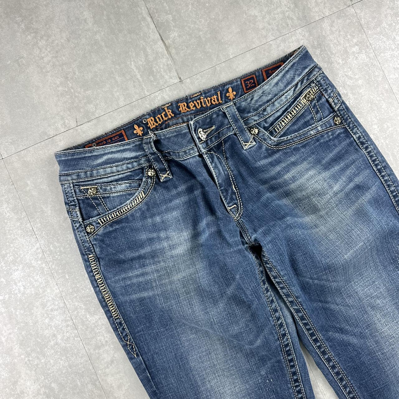 Rock revival 2000s flare fit y2k denim jeans