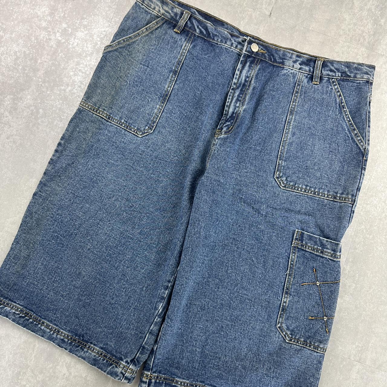 Japanese style embroidered Grunge 2000s spellout carpenter style jorts