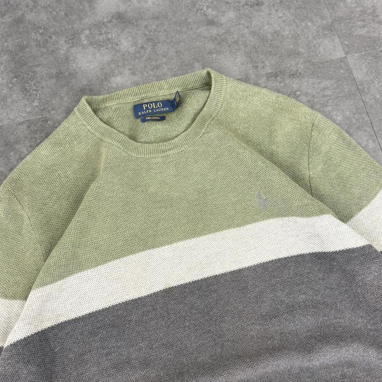 Polo Ralph Lauren 90s Sun bleached two tone Style knit Sweatshirt