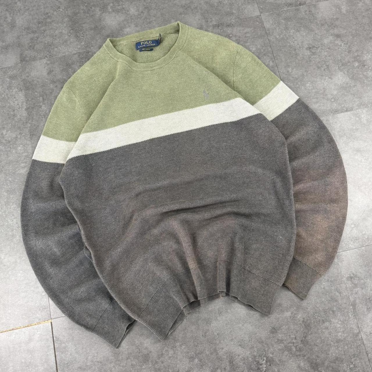Polo Ralph Lauren 90s Sun bleached two tone Style knit Sweatshirt