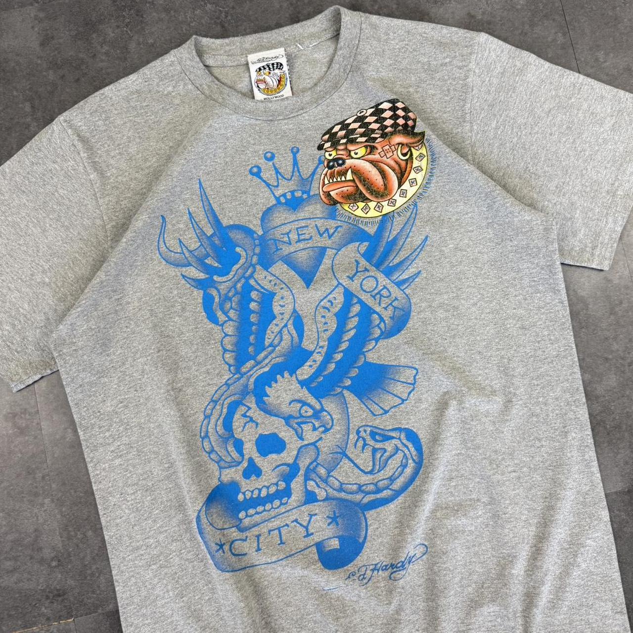 Ed Hardy New York 2000s vintage grunge bulldog spellout T shirt