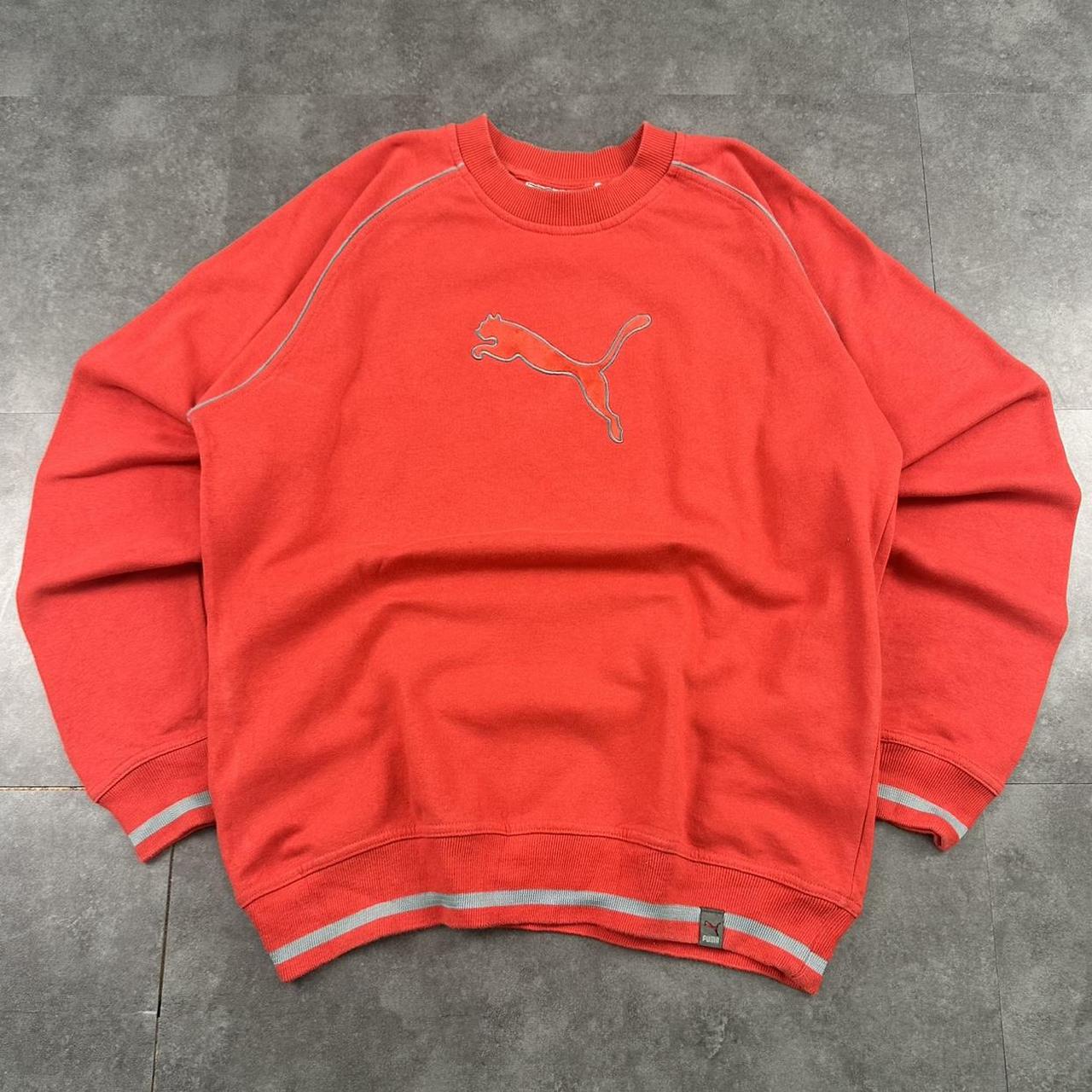 Puma 2000s vintage sportwear big Logo classic embroidered big logo sweatshirt
