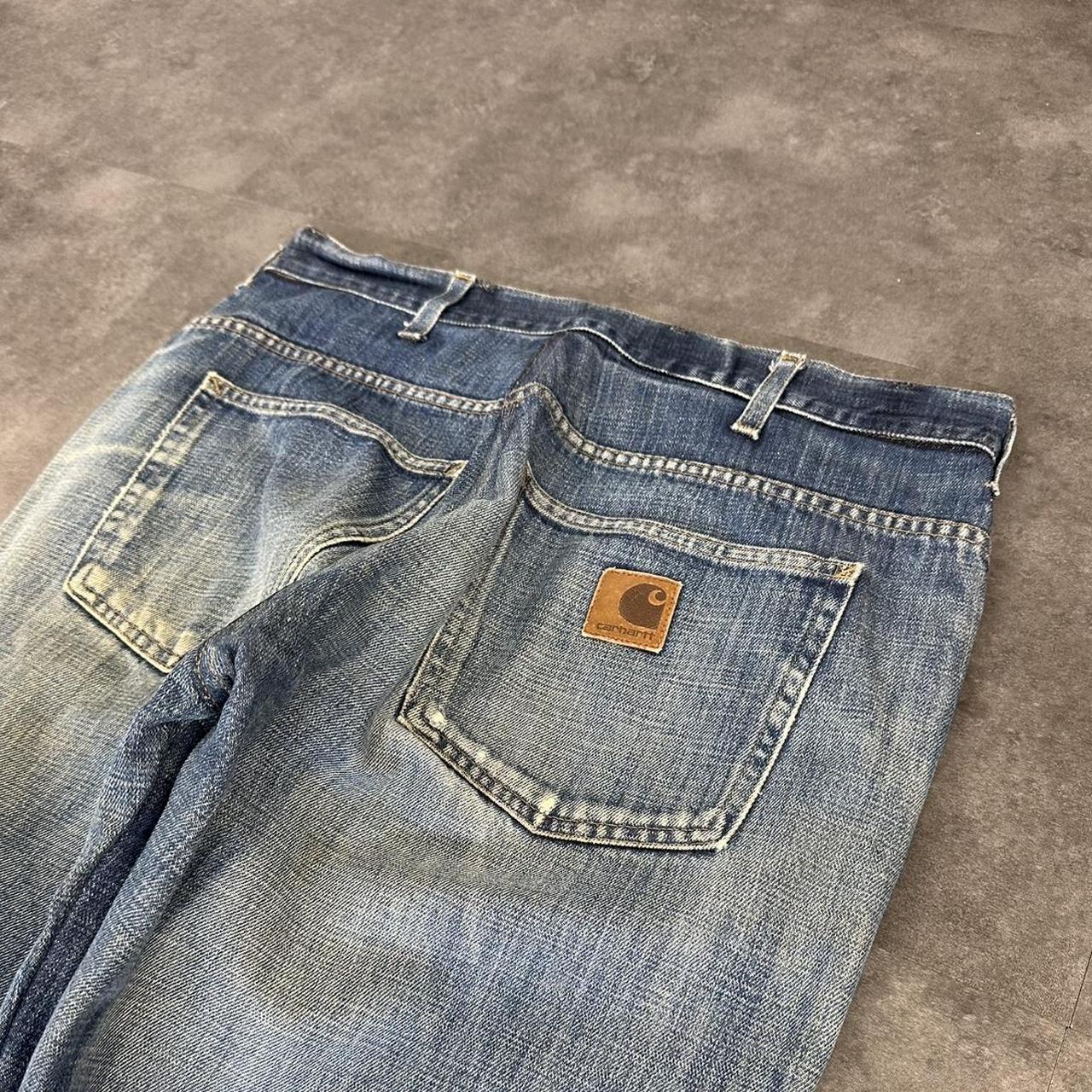 Carhartt 2000s dungaree workwear comfort fit denim cargo trousers