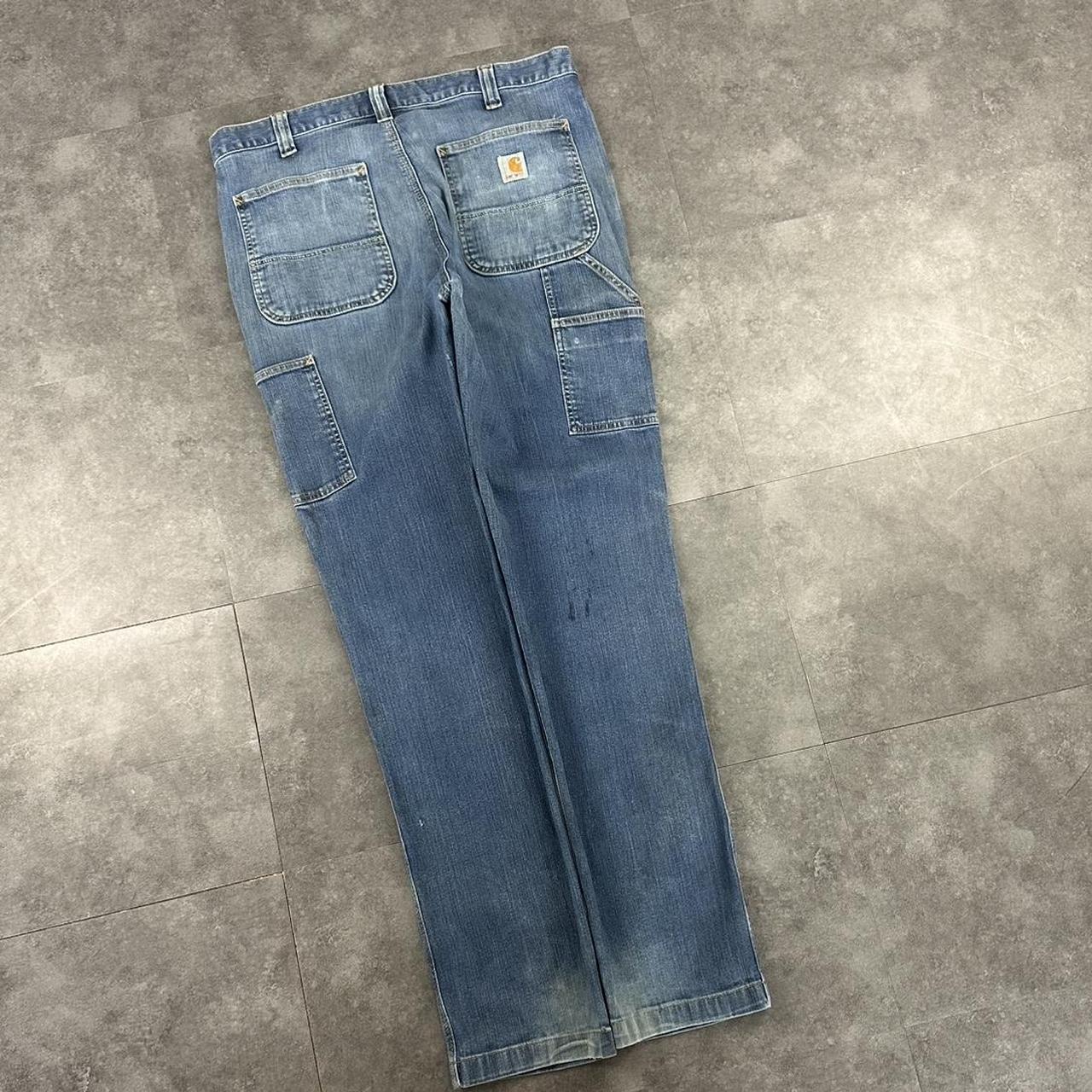 Carhartt 2000s dungaree workwear comfort fit denim cargo trousers