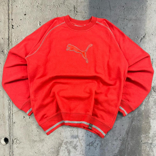 Puma 2000s vintage sportwear big Logo classic embroidered big logo sweatshirt
