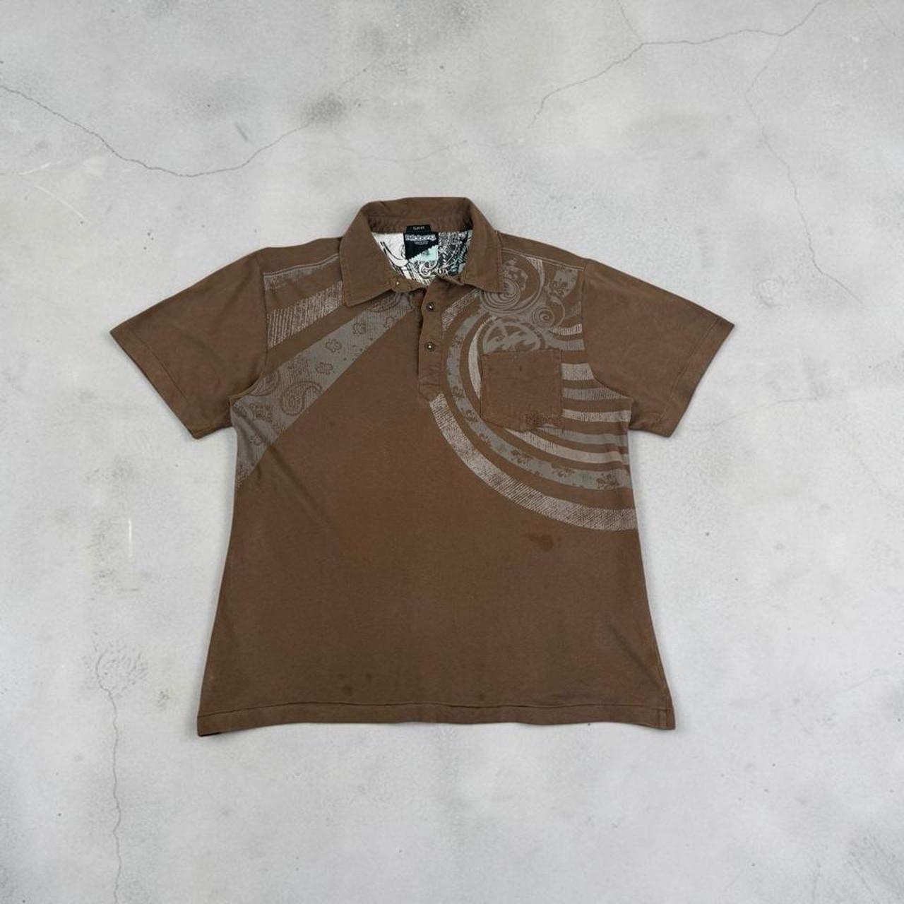 Quiksilver Surfwear brown Y2K Polo Shirt