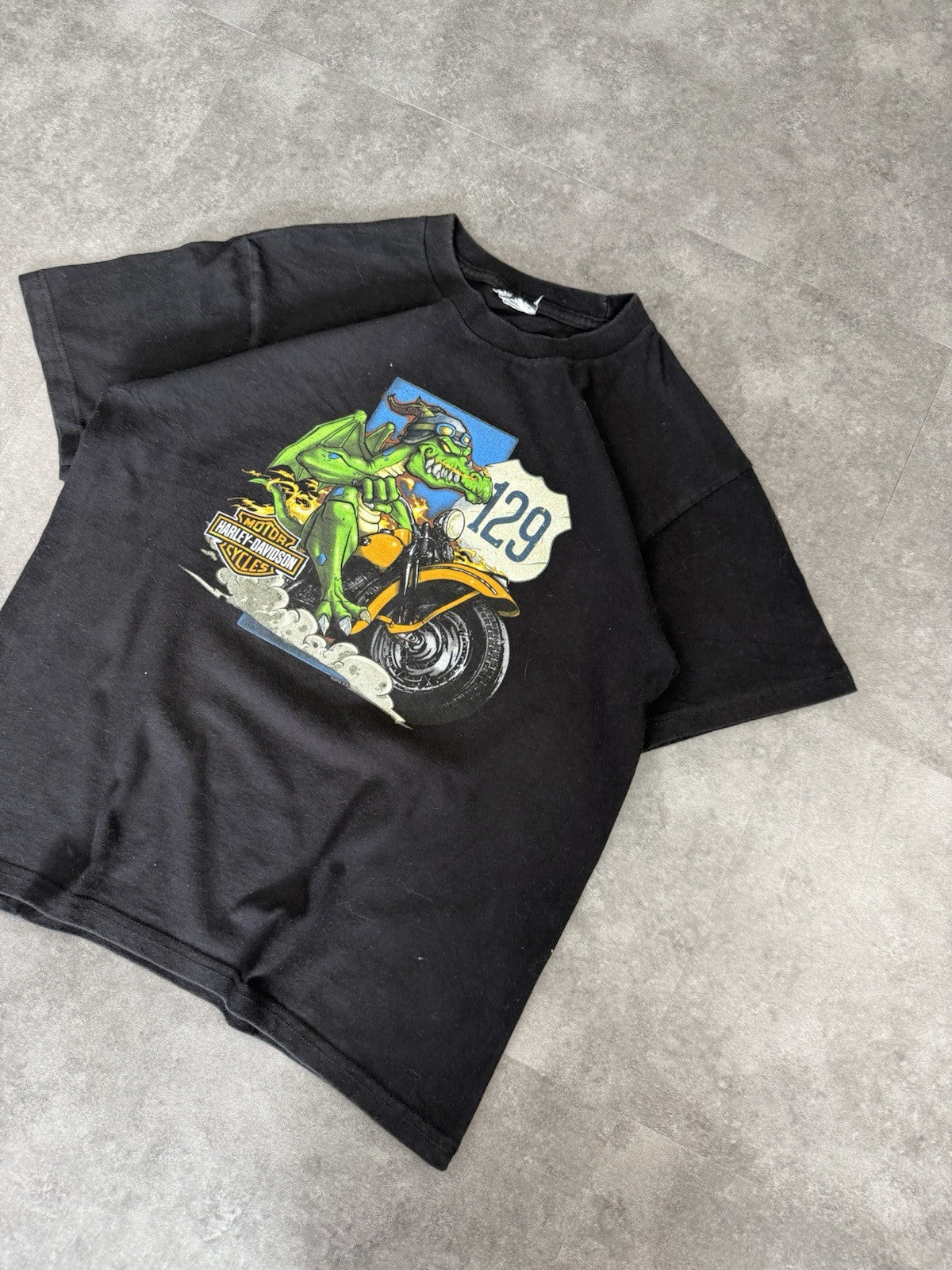 Vintage Harley Davidson T Shirt 90s Baby T Womens Dragon Biker Graphic Size S