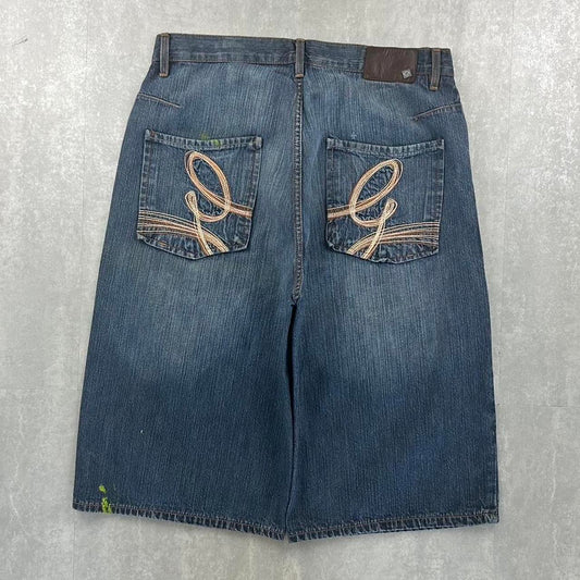 G-Unit 50 Cent 2000s spellout carpenter style jorts