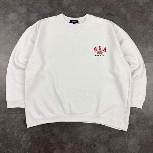 Naf Naf USA 2000s MINI Logo Sweatshirt Vintage 90s Y2k Spellout
