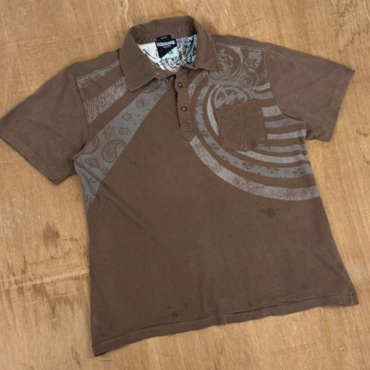 Quiksilver Surfwear brown Y2K Polo Shirt