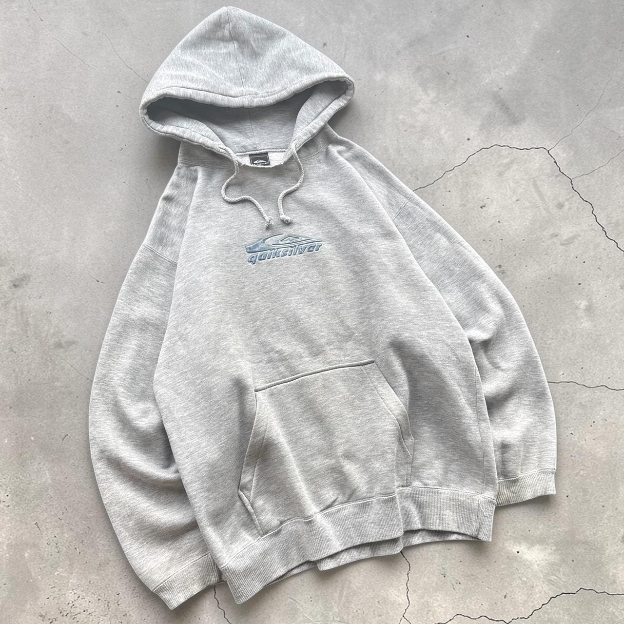 Quiksilver Vintage split neck Y2K Surfwear 2000s spellout hoodie