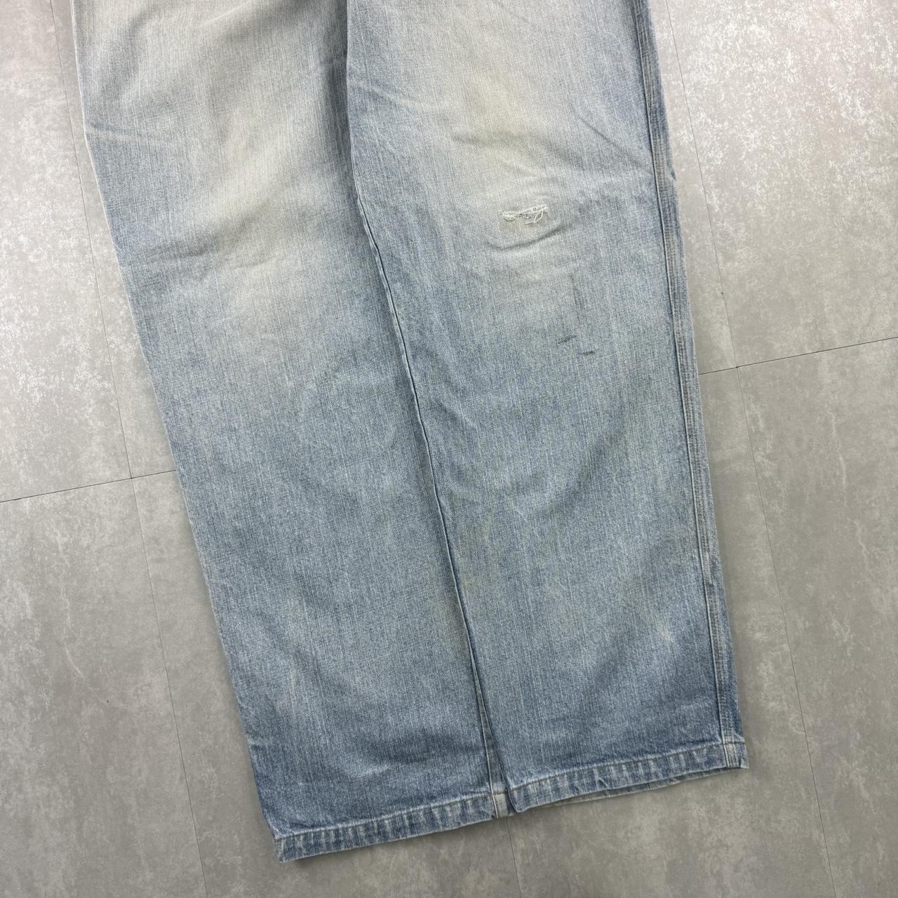 Broke denim hiphop 2000s embroidered jeans