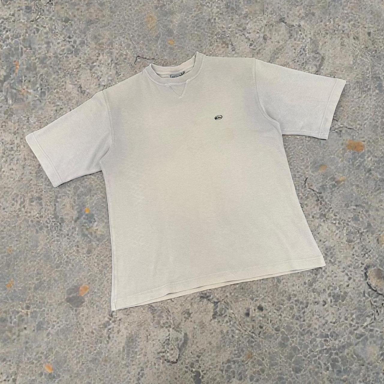 Quiksilver Vintage Y2K Surfwear mock neck logo boxy T-Shirt