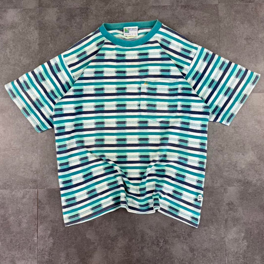 Off Shore Newport Beach surf 90s embroidered Logo stripe T shirt