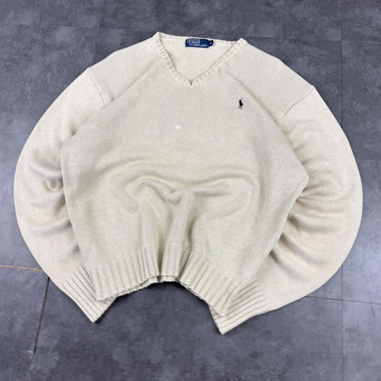 Polo Ralph Lauren 90s chunky knit heavyweight cream jumper
