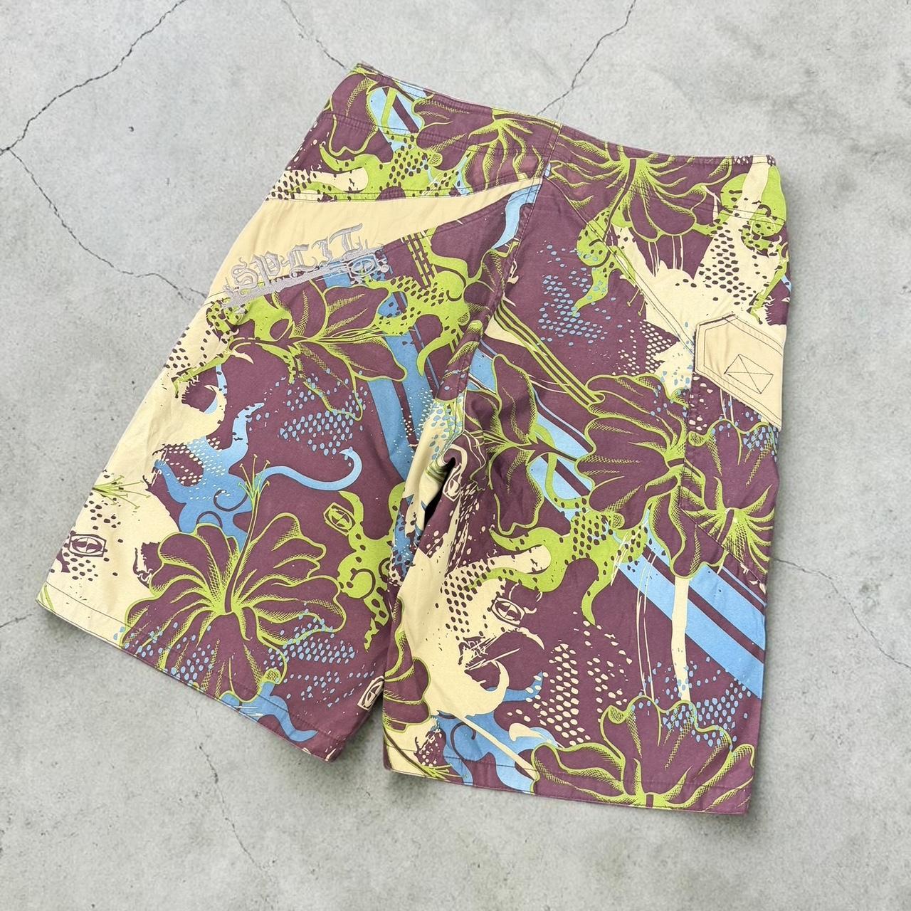Split Vintage Y2K Surfwear beach board shorts swim shorts