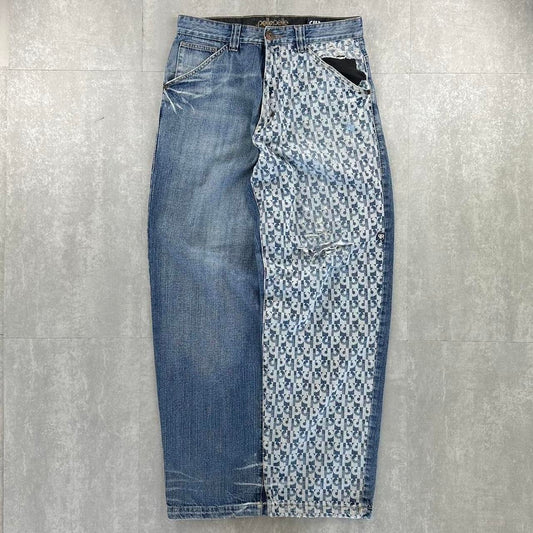 Pelle pelle monogram jeans 2000s spellout carpenter jeans