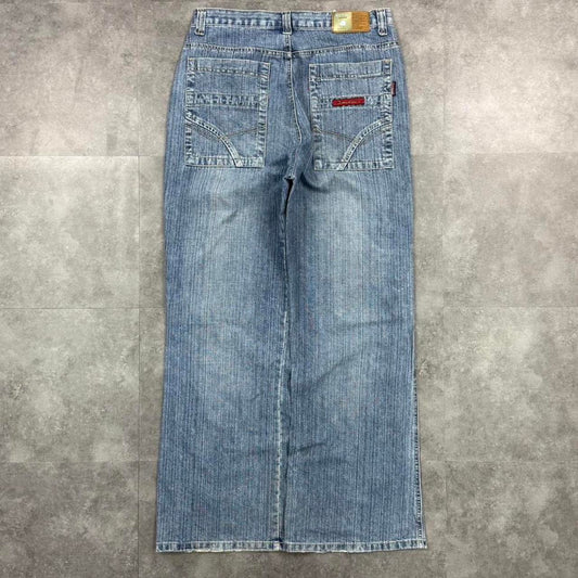 Japanese hiphop 2000s embroidered jeans