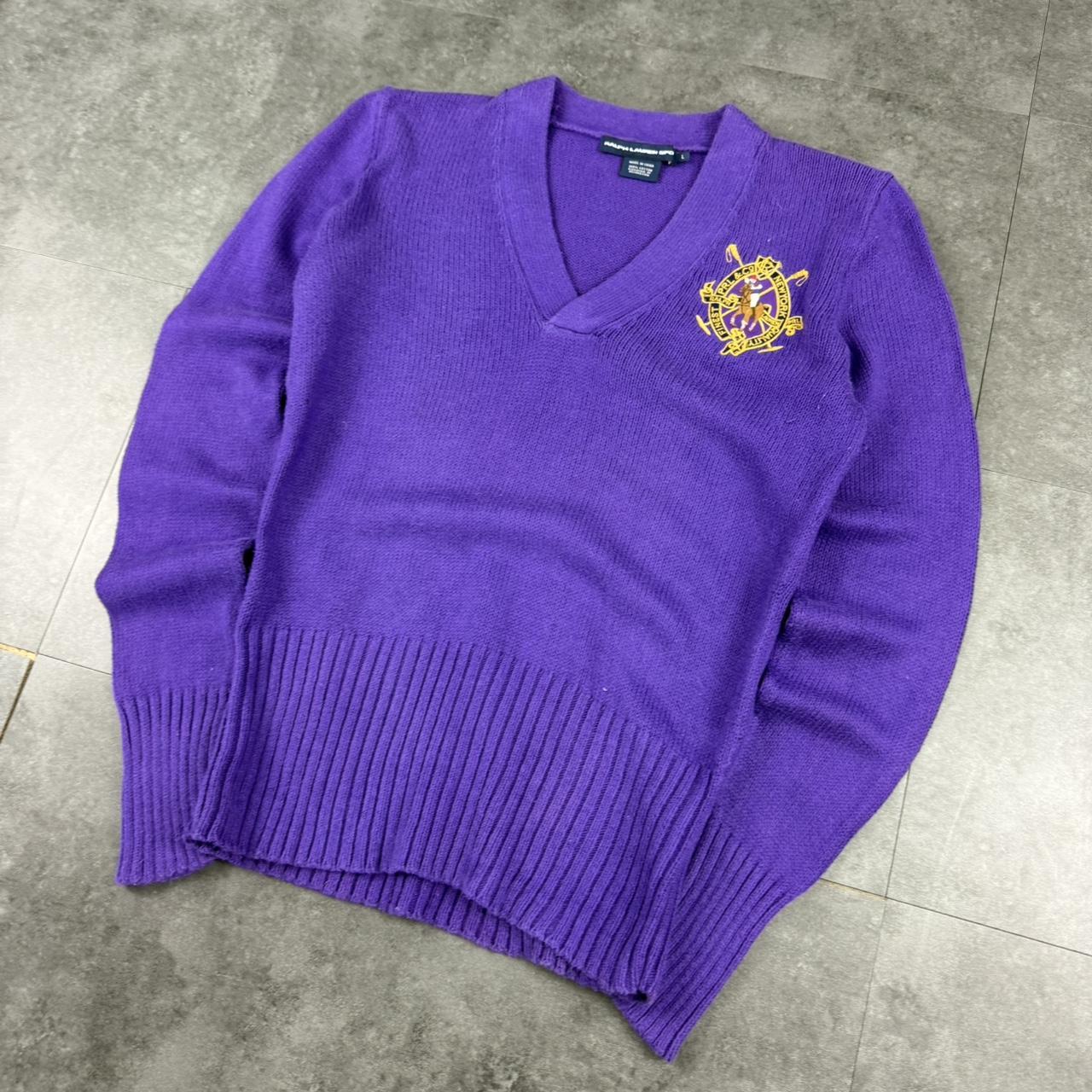 Polo Ralph Lauren 90s chunky knit heavyweight v neck jumper