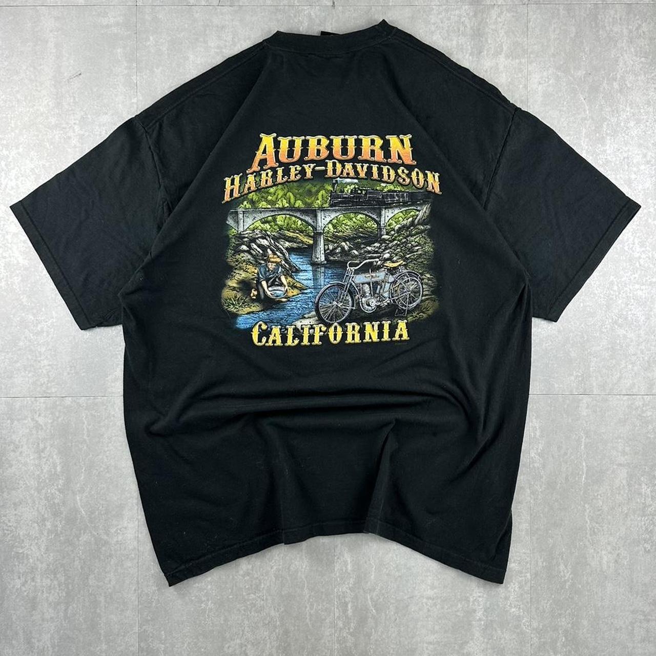 Harley Davidson Auburn California 2000s biker spellout T shirt