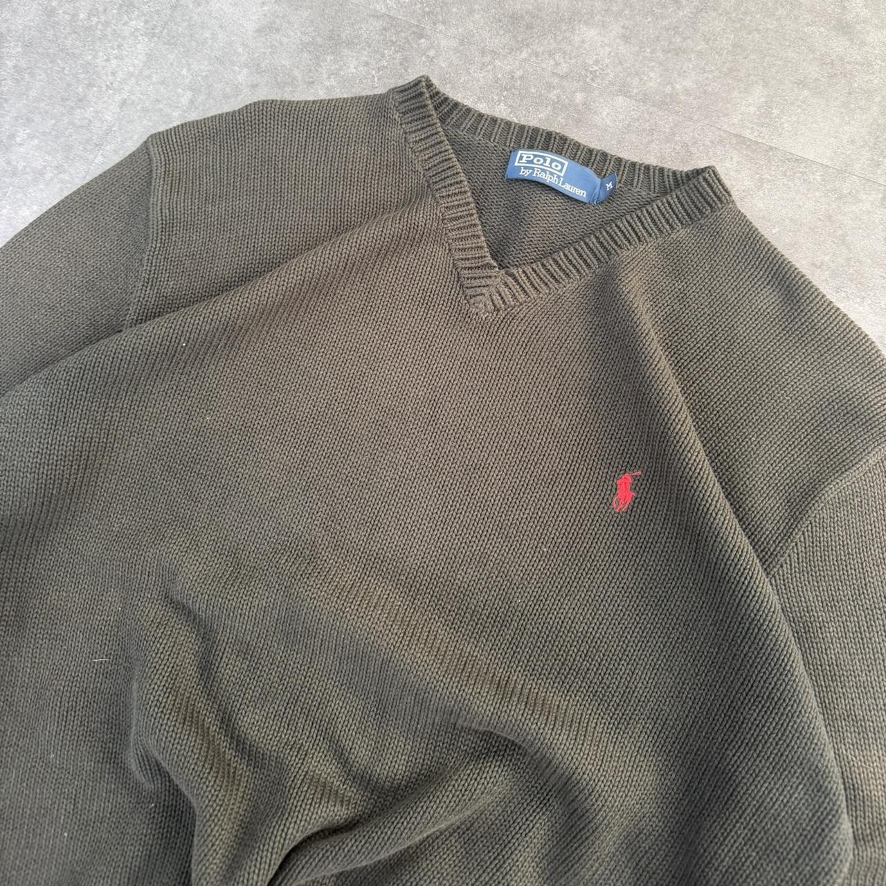 Polo Ralph Lauren 90s chunky knit heavyweight v neck jumper