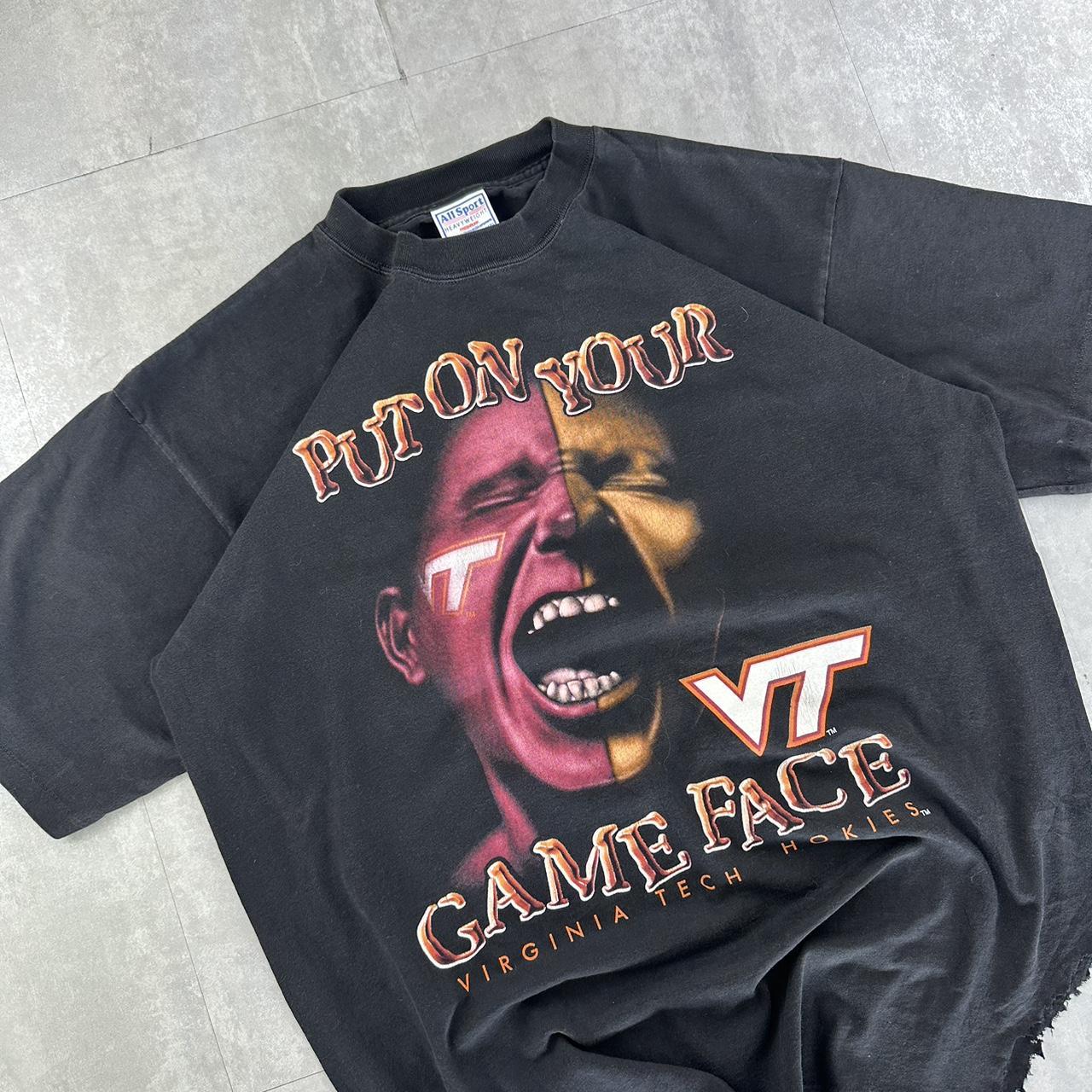 Virgina Tech Hokies baseball ‘Game Face’ 2000s spellout T shirt