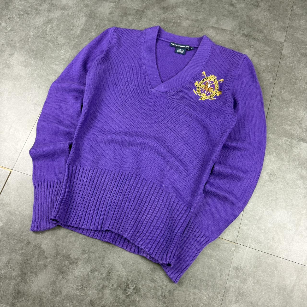 Polo Ralph Lauren 90s chunky knit heavyweight v neck jumper