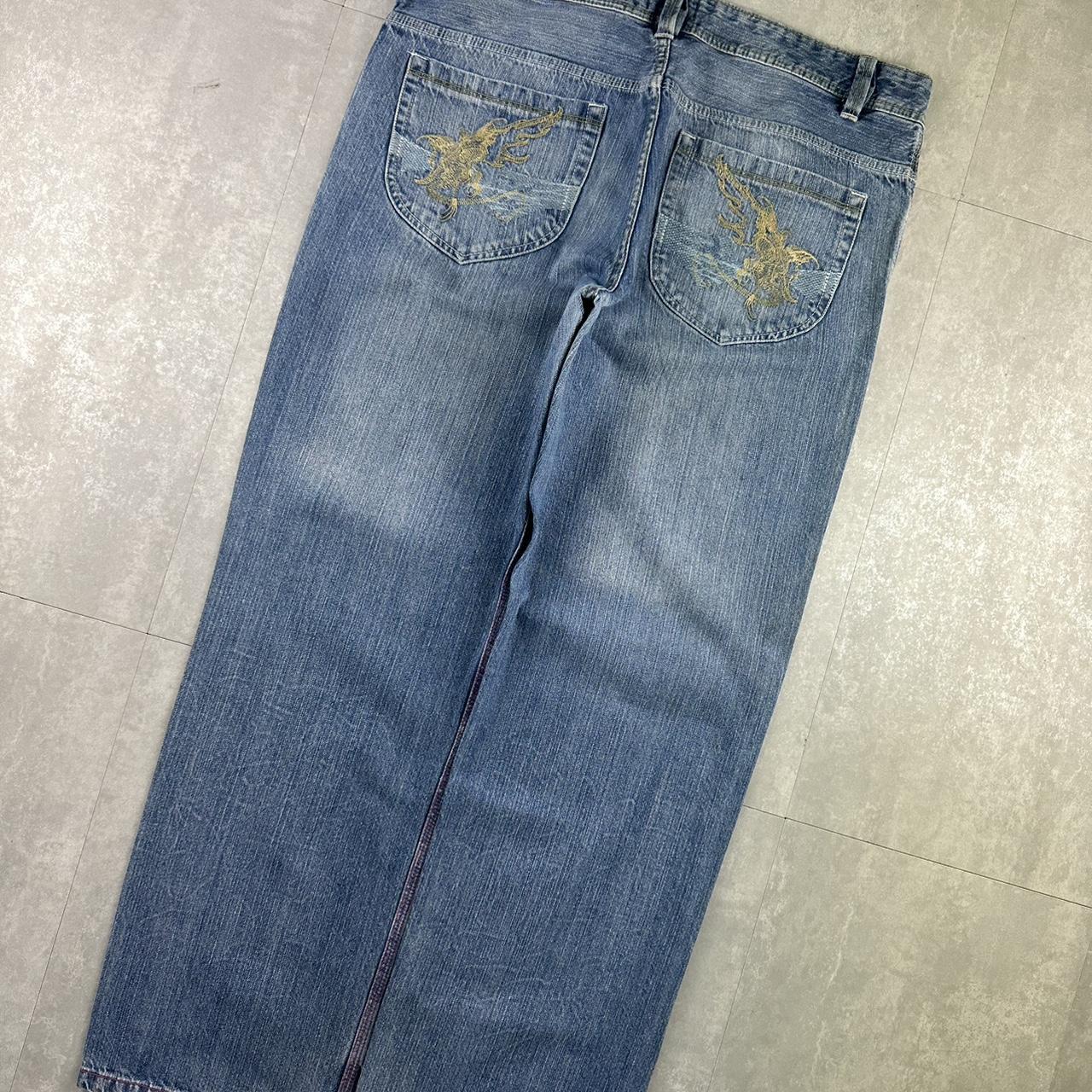 Reject hiphop jeans 2000s embroidered carpenter jeans