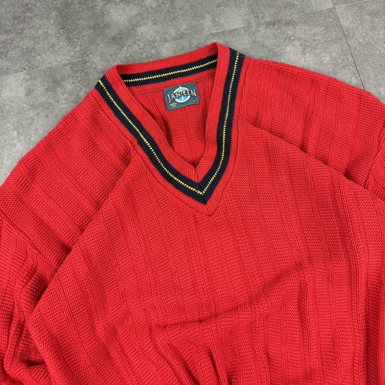 Vintage Jantzen 90s chunky knit prep polo style jumper