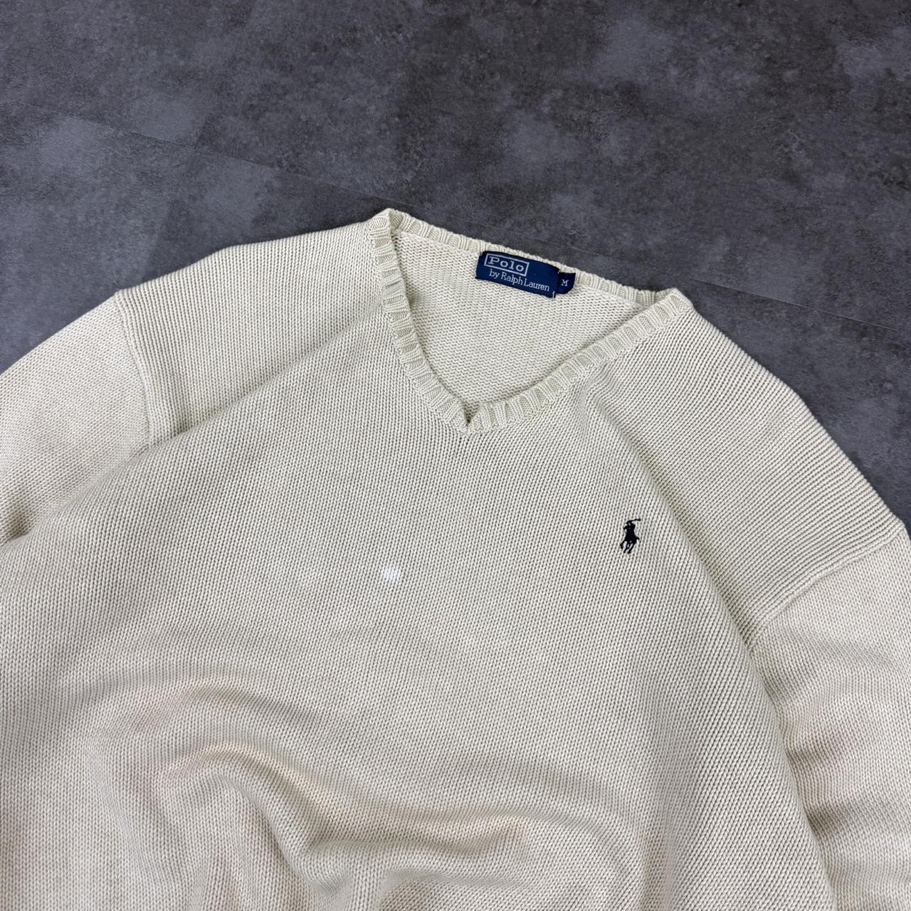 Polo Ralph Lauren 90s chunky knit heavyweight cream jumper