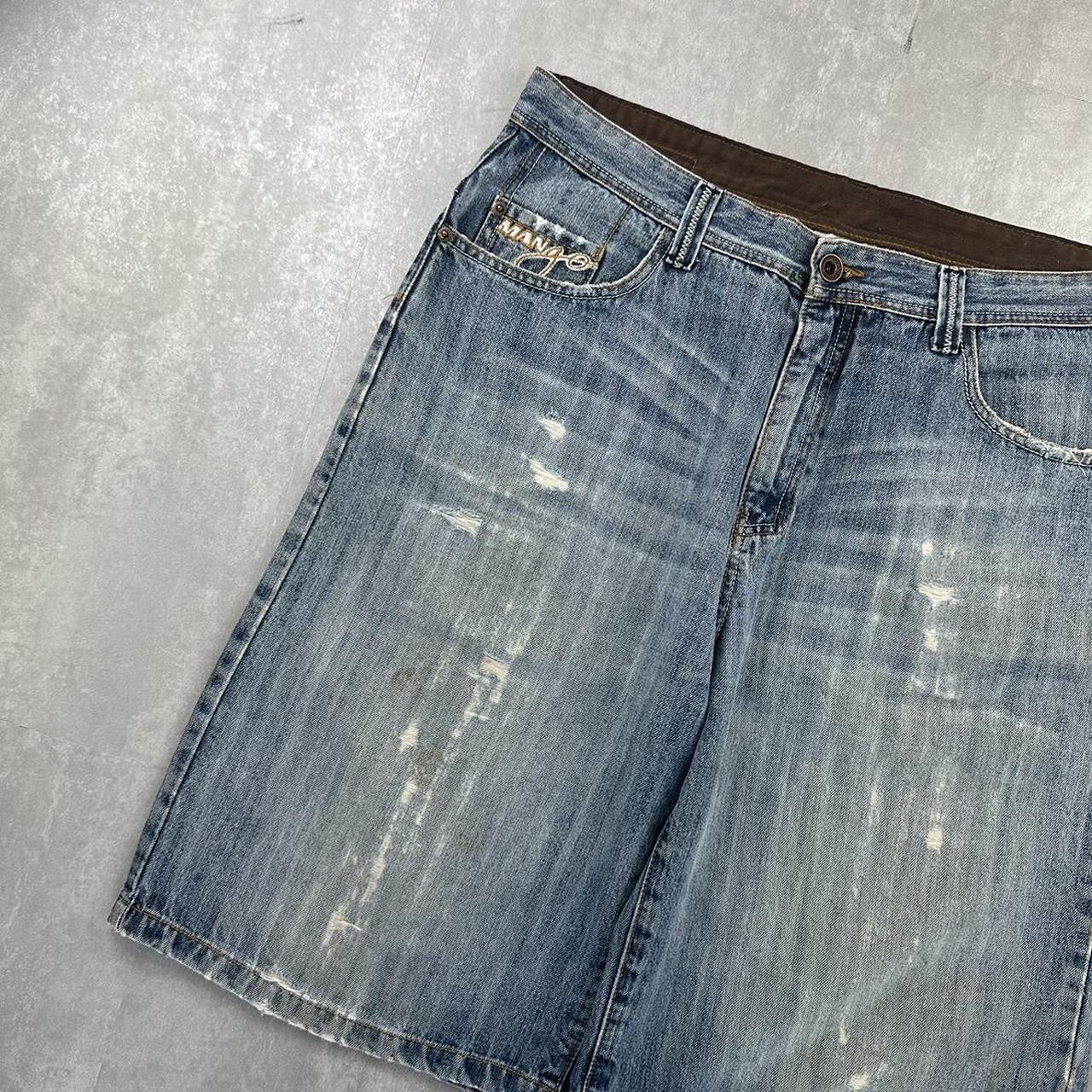 Mango Japanese style 2000s spellout carpenter style jorts