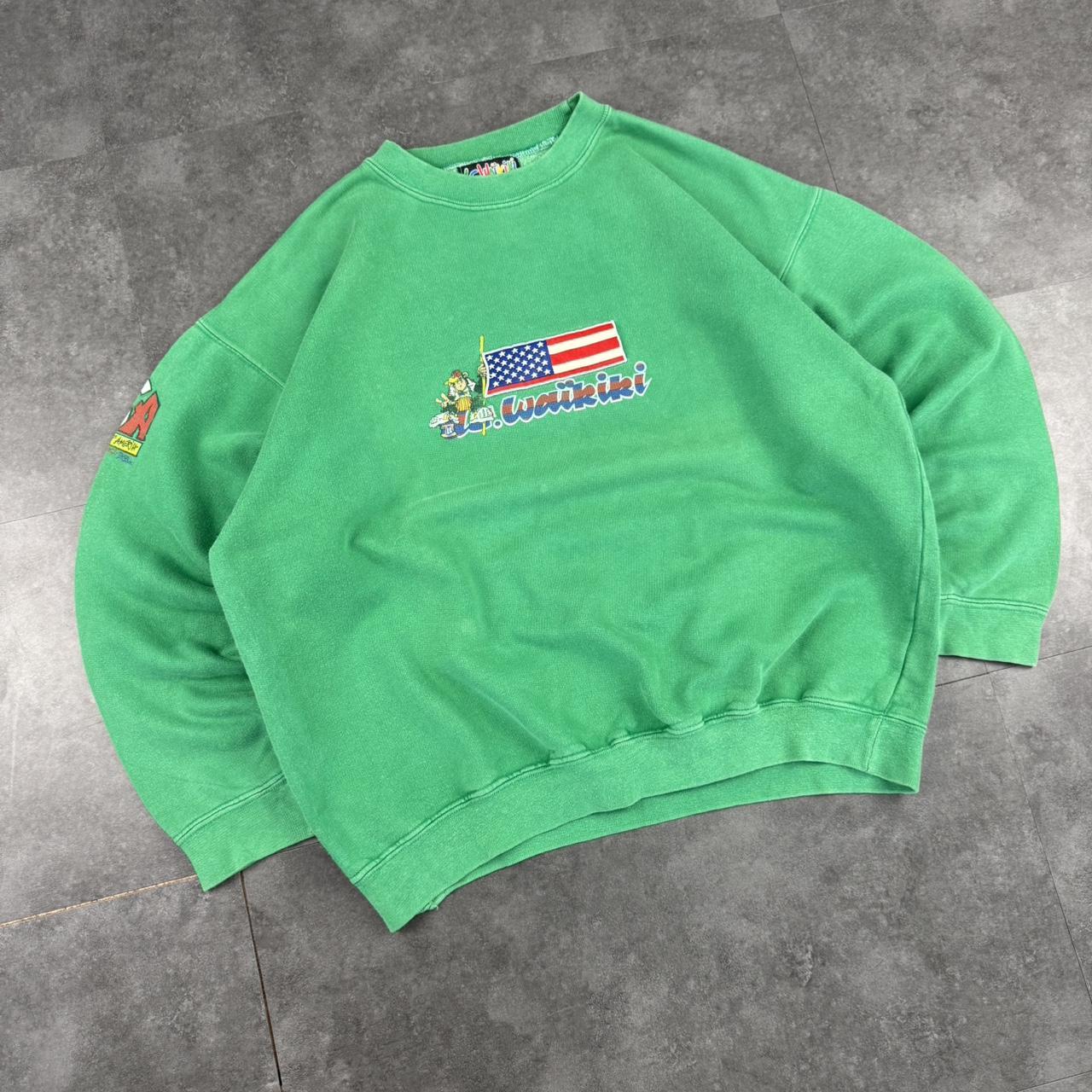 Waikiki Surfwear Vintage 2000s streetwear hiphop big printed logo on back surf sweatshirt