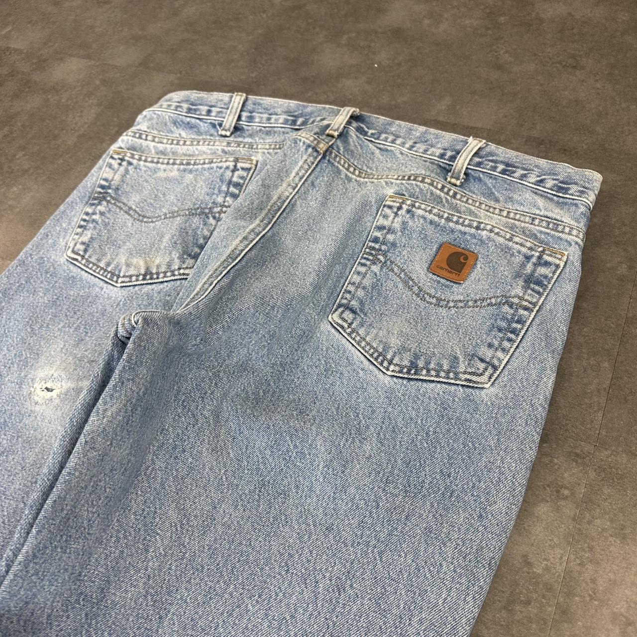 Carhartt 2000s dungaree workwear comfort fit denim cargo trousers