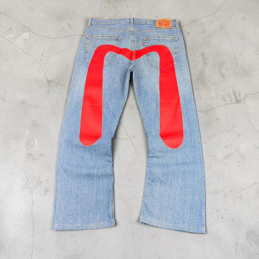 Levi's 505 x Evisu 2000s Reworked vintage