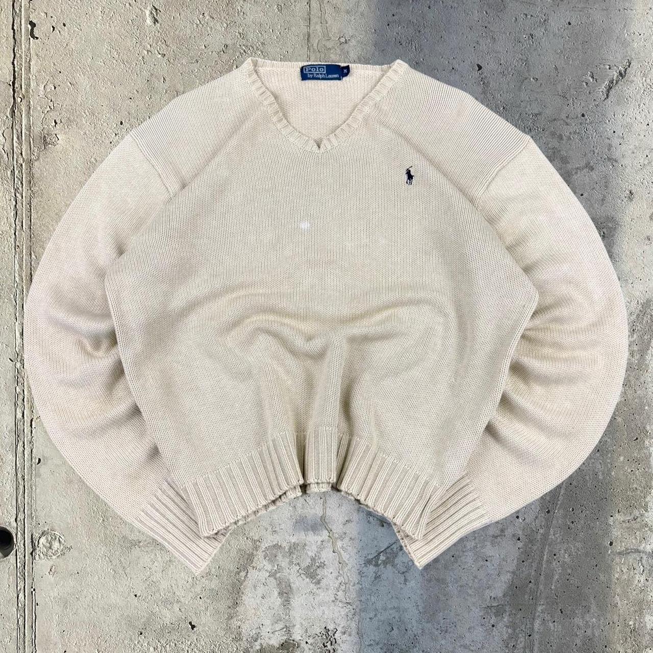Polo Ralph Lauren 90s chunky knit heavyweight cream jumper