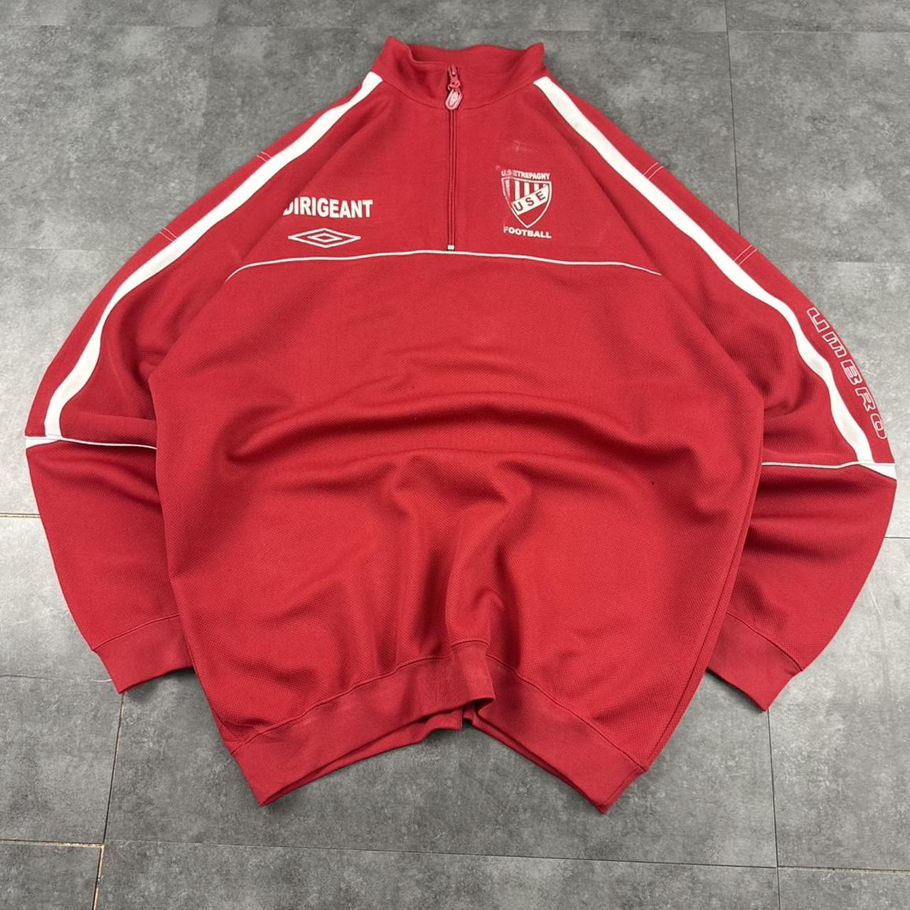Vintage Umbro 90s football British sportwear embroidered quarter zip fleece