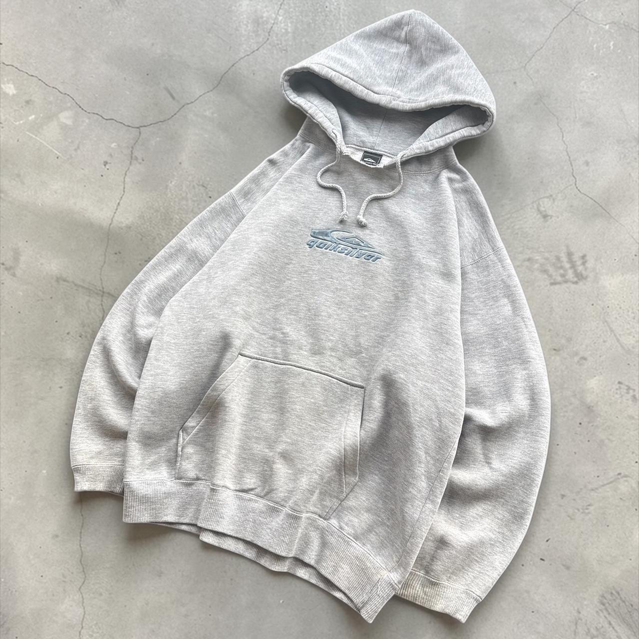 Quiksilver Vintage split neck Y2K Surfwear 2000s spellout hoodie